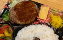 ハンバーグのお茶付き弁当(120ml缶)695円